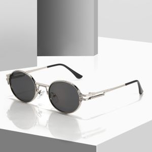 2023 New Round Frame Retro Personalized Metal Sunglasses for Men and Women