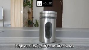 Glass Seasoning Bottle Stainless Steel Layer Spice Bottle Pepper Bottle Spice Storage Container Spice Container Bottles