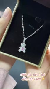 Dây Chuyền Trẻ Em Bạc 925 Hình Mặt Gấu Dễ Thương BẠC HIỂU MINH DTE063