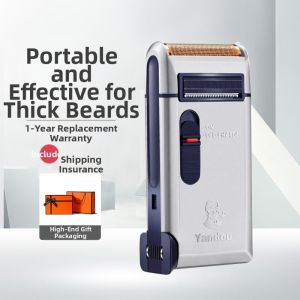 Electric Rechargeable Shaving Razor Mens Intelligent Beard Trimmer Single Blade Head Wet And Dry Shaving Wired Charging