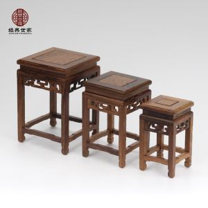 Rare Stone Base Flowerpot Succulent Base Solid Wood Miniature Small Flower Stand Rosewood Craft Base Door Frame Base