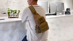 MENSPE Multifunctional Chest Bag Men Outdoor Hiking Bag Waterproof Travel Shoulder Bag Large Capacity Lightweight Sports Fitness Backpack Casual Shoulder Bag School Bag Camping Bag