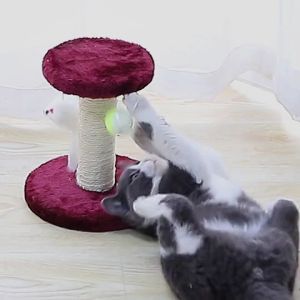 [24HR SHIP] Cat Scratcher Sisal Scratching Post Climbing Playing Kitten Bed Condo Cat Tower Playhouse mainan Kucing