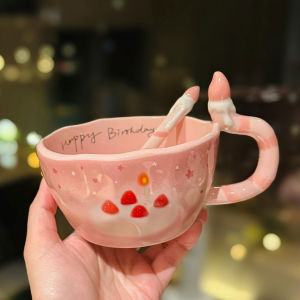 Hand-Painted Ceramic Mugs Cute Relieve Design High Aesthetic Value Drinking Cups Birthday Gifts for Besties Practical Water Cups