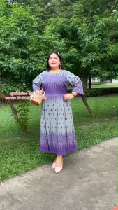 อก 50 58 60 66 นิ้ว ชุดเดรสพื้นเมืองคนอ้วน ชุดเดรสพื้นเมืองไซส์ใหญ่ ชุดทำงานวันศุกร์