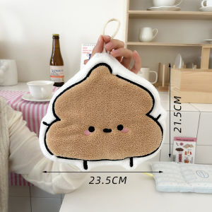 Thickened Coral Kitchen Towel Cute Cartoon Absorbent Hanging Hand Towel Household Personal Cleaning Tool for Kitchen And Living Room