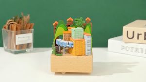 Hộp Nhạc Gỗ Cảnh Quan Thiên Nhiên Kỳ Quan Thế Giới Trang Trí Quà Tặng Giáng Sinh Sinh Nhật Decor- Art house