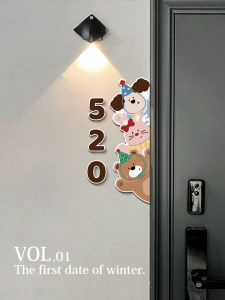 ป้ายเลขที่ประตูบ้านสัตว์น่ารัก Acrylic Luxury Creative Office Door Name Plate Number Indicator Cartoon Instructional Plaque