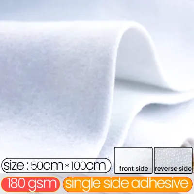 180/200/280/300/320/370/400gsm Single Side Adhesive Cotton Batting Cream Interlining Filler Perfect For Purse Craft DIY Fabric