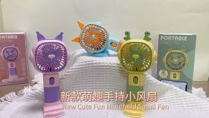 Cute and Good-Looking Crown Cartoon Ears Stand Base Handheld Fan USB Charge Portable Fan