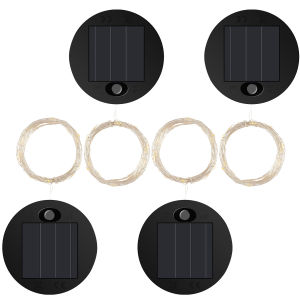 2/4Pcs Solar Panel with 30 LED String Light LED Solar Lantern Lid Round Solar Lights Replacement Top Garden Decor Solar Light