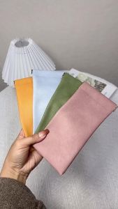 Portable Sunglasses Bag PU Leather Sunglasses Storage Bag Automatic Closing Shrapnel Protection