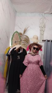 Daster Andin Rayon Motif Bunga Sakura - Dress Busui Dan Bumil