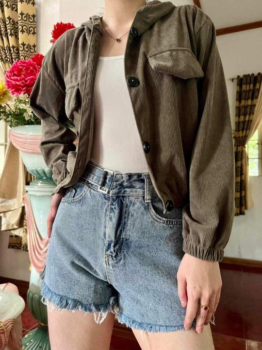 (Cha Beauty fashion) Corduroy Fashion Jacket