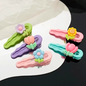 Bayar Di Tempat - Jepitan Flower Colourfull / Aksesoris Rambut Cewek / Hair Clip Cantik