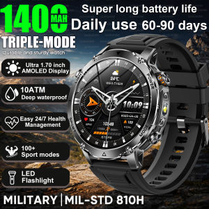 GUHUAVMI | Đồng Hồ Thông Minh Nam 2026 Mới Pin Tích Hợp 1400mAh Màn Hình AMOLED 1.7 Inch Chống Nước 10ATM Chức Năng Gọi Điện Theo Dõi Thể Dục Thể Thao Ngoài Trời