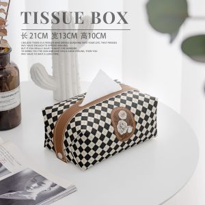 French Simple Leather Tissue Box Office Creative Living Room Coffee Table Luxury Sense High-End Feelings Rectangular Shape