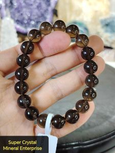 Natural Brazil High Grade Smoky Quartz Crystal Beads Bracelet SQ11 #SmokeyQuartz #Naturalcrystal