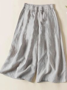 Moxueer | Quần ống rộng cao cấp bằng cotton và lanh dành cho nữ
