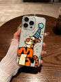 LingRong Cartoon Jumping Tiger Phone Case for  16 pro Max Full Cover Transparent Anti-Fall Cute Design Compatible with 15 And below Models. 