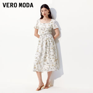 Vero Moda | Đầm Tay Ngắn Từ Sợi Xơ Cellulose Thân thiện với Môi trường Có Đai