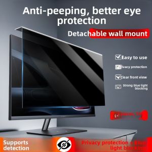 Detachable Privacy Screen Filter Film for Desktop And Laptop Computers Anti Blue Light Eye Protection Hanging Style 24 Inch 27 Inch