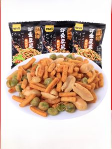 Ganyuan Brand Prawn Cracker Bean Fruit Barbecue Roasted Nuts Fresh Shrimp Mei Mei Pieces Lima Bean Peanut Snacks Small Bag Official Flagship Store