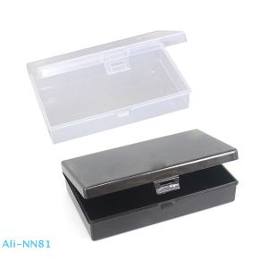 Transparent Plastic Storage Box Rectangle Organizer Stickers Box Desktop Container Snap Dustproof Durable Jewelry Storage Case