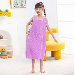 New Childrens Bath Robe Soft Absorbent Towel Nightgown Can Be Worn Or Wrapped in a Towel Cute Cartoon Bathing Suit