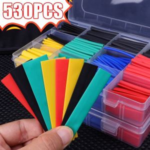530/328/164 PCS Heat Shrink Tubing / 2:1 Electronic Polyolefin Wire Cable Sleeve / Electrical Connection Wire Cable Insulation Sleeve Protector Kit with Box