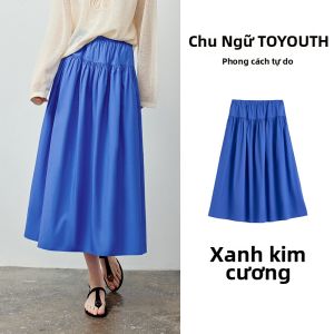 Toyouth | Chân Váy Dạng Ô Dù Bông Với Thiết Kế Sao Kim Cương Xanh Và Ghép Miếng
