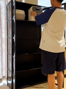 Lemari Dapur Rak Oven Microwave Rak Oven Rak kabinet dapur Rak Dapur dengan Pintu Lemari Dapur Bufe