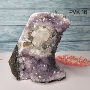 CrystaLuver PVK 16 Natural Amethyst Crystal Geode.