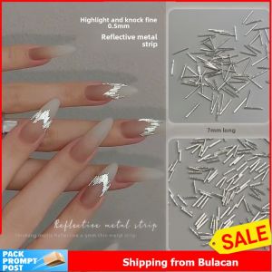 1 Pack Reflective Ultra-fine Metal Silver Small Long Nail Art Night Shiny Rivet for Nail DIY