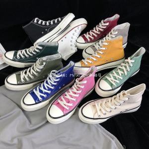 Classic Black High Top Canvas Shoes Womens Spring 2025 New Style Student Versatile Korean Version Cross Buckle Breathable