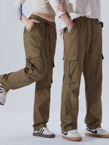 ROMON | Quần dài công sở LOMON ống đứng rộng rãi có lót lông cừu thời trang thu đông quần dài thường ngày cho nam và nữ