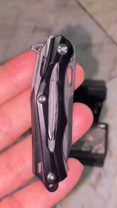 มีดพับเล็ก มีดพับพกพา พร้อมซอง ทรานสฟอร์เมอร์ ระบบล็อกใบมีดแบบ liner lock สีิดำ