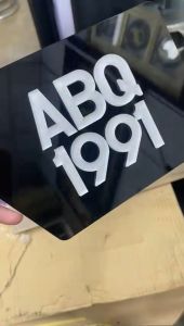 Custom Motorcycle License Plate | Crystal Font + Plate Cover + Stickers | Personalized Plate Number Set