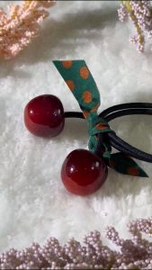 ยางรัดผมสไตล์เกาหลี ยางรัดผมลูกเชอร์รี่  น่ารัก สายมินิมอลต้องโดน ยางรัดผมสไตล์เกาหลีลูกเชอร์รี่ สุดเก๋ น่ารัก