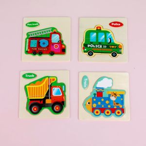 Early educational 3D wooden pizzle jigsaw learning Childrens montessori toys puzzle Early learning fruit and vegetable transport for children