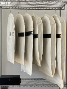 Thickened Pure Cotton Suit Coat Storage Bag Hanging Dustproof Cover Breathable Clothing High End Set Full Cotton Closet Organizer