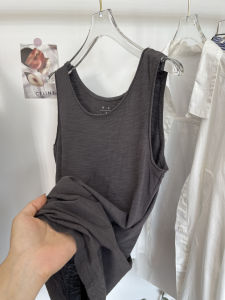 Áo Vest Trắng Nữ Mùa Hè 2025 Dáng Rộng Thoải Mái Cotton Tre Lót Dây Đeo Nhỏ Bên Ngoài Áo Vest Cotton Tre