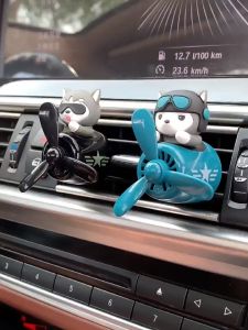 【Clearance sale🔥】Car Air Fresheners Cute Cartoon Animal Pilot Automotive Air Outlet Fan Creative Car Perfume Decoration
