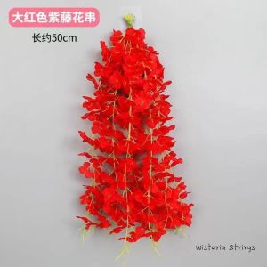 Artificial Wisteria Flowers Violet Plastic Wall Mounted Wedding Decorations Vine Home Decoration Faux Flower Arrangement