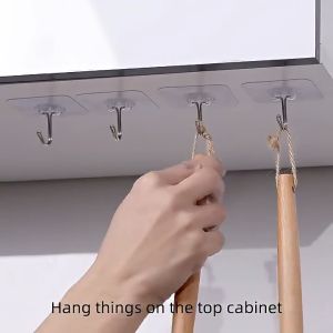 Gantungan Tempel Kaca Dinding Keramik Mebel Magic Hook Transparan