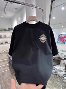 Áo Thun Nam Tay Ngắn in Hình Huy Hiệu Phong Cách Đường Phố Mỹ Mùa Hè Cotton Nguyên Chất Rộng Rãi Cổ Tròn Thời Trang Thương Hiệu