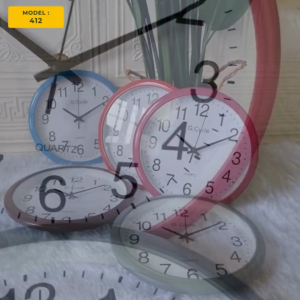 G.Cycle Round Colourful Glass Quartz Analog Modern Silent Quiet Home Office Living Wall Clock Jam Dinding Hiasan Bulat