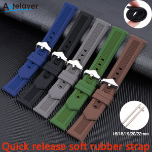 new Aotelayer 16มม. - 22มม. สายนาฬิกาซิลิโคน Universal Quick Release ยางกีฬาดำน้ำสายรัดข้อมือสร้อยข้อมื่ออุปกรณ์เสริม