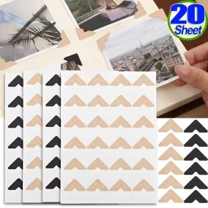 20Sheet Self Adhesive Photo Mounting Corners 1 Sheet 24Pcs Durable Kraft Paper for Scrapbooking Photo Album Wedding Guestbook Decor