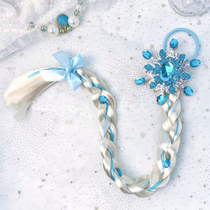 Princess Elsa Hairband Childrens Ice Princess Fairy Tale Headwear Girls Hair Accessories Braided Fake Hair Princess Style